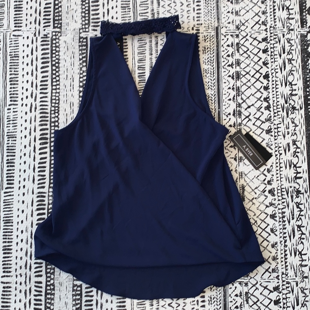 NWT A.BYER Bubble Crepe Top